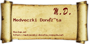 Medveczki Donáta névjegykártya
